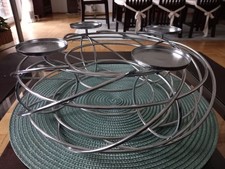 1x benutzt-NP ca. 50€ großer moderner Adventskranz - Metall Silber + 12 Kugeln