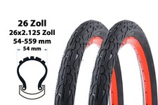 2 Stück 26 Zoll Beach Cruiser Fahrrad Reifen 26x2.125 City Bike 54-559 Schwarz