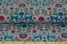 Hirsch Rehe grau mint Baumwoll