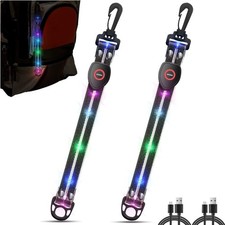 LED Blinklicht Sicherheitslicht Reflektor Kinder Schulranzen Fahrrad USB