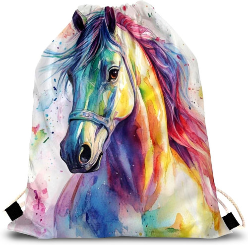 Pferd rucksack mit - rucksack, kordelzug