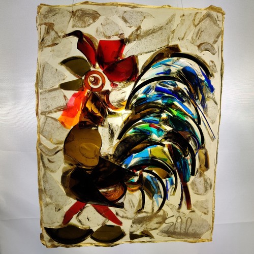 Glasbild hahn epoxidharz - glasbild,