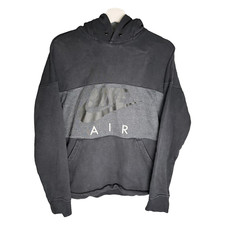 Nike Air Herren Pullover Hoodie Swoosh Gr. M Schwarz Grau 2 Farbig Kapuzenpulli