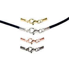 Ziegenleder - Halskette nach Maß viele Farben mit Silber/Gold-Verschluss