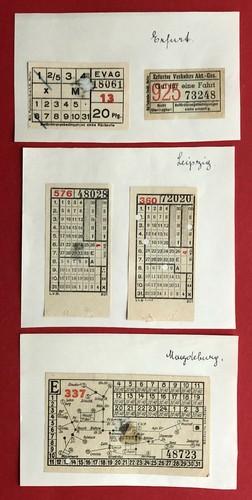 Alte fahrscheine auf papier - alte,