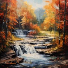 Wandbild: Wasserfall im