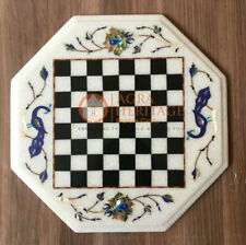 12 Zoll x 12 Zoll Marmor Schachspiel Tischplatte Mosaik Intarsien Pfau Kunst ...