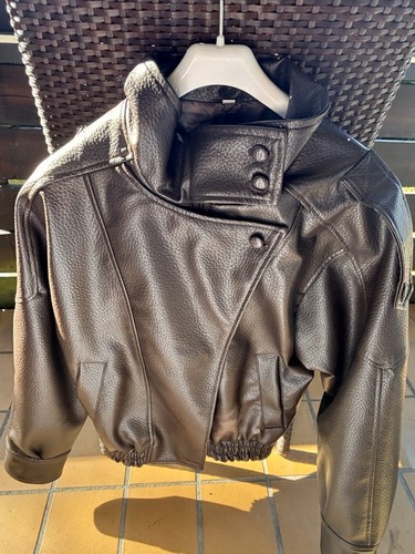 Oversized kunstlederjacke - oversized,