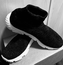 Damen-Sneaker Plus size High-Top Fb. schwarz/weiss Glitz Gr. 43 - Super Leicht !