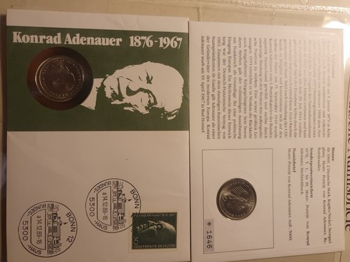 Numisbrief konrad adenauer - konrad, adenauer,