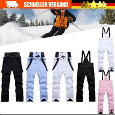 Wasserdicht Schneehose Ski Hose Winter Snowboardhose mit Träger Herren Damen#