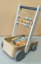 Ab 12 Monate Holzlauflernwagen mit 20 Spielsteinen Laufwagen Lauflernhilfe Spiel