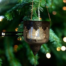 ❀ Hängewindlicht Glas Metall Bauernsilber Silbern Hängeleuchter Windlicht