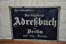 Altes Blechschild Um 1910,Adreßbuch Für Berlin Und Seine Vororte,Reklameschild
