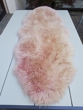 3tlg, 1x XXL Echtfell Lammfell 155cm Fell  Sitzfell ROSA+ 2 KISSEN Faux**