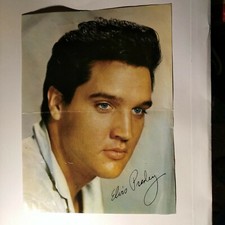 Elvis presley, Drucksigniertes altes gr. Kalenderblatt/Autogrammbild, CA....