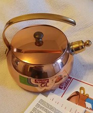 SPRING Switzerland Culinox Wasserkessel Kupfer Griffe Pfeife Messing 70er Neu