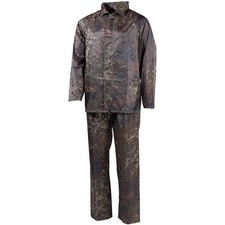 Regenanzug BW flecktarn S-4XL Regenjacke Regenhose Regenkombi Nässeschutz tarn