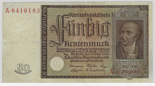 Germany 165 50 rentenmark - germany/r.165:,