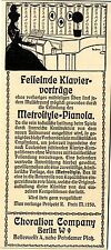 Choralion Co. Berlin W. Metrostyle- Pianola- Piano Histor. Künstler Werbung 1907