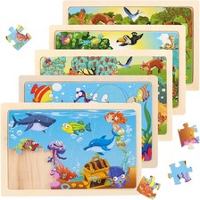 5X24 Teilen Holzpuzzle Kinder