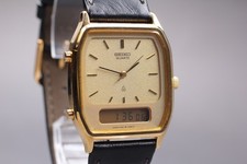 Vintage 1981 [fast neuwertig] Seiko Hybrid H449-5130 Gold Digi-Ana Herren...