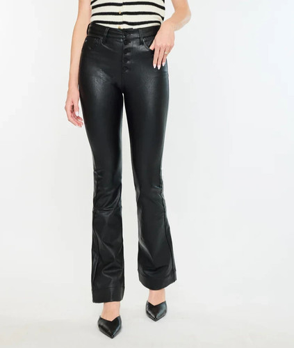 Damen schwarze lederhose - schwarze,