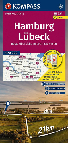 Kompass fahrradkarte 3341 - kompass,