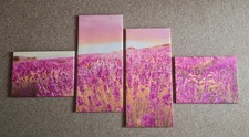 Leinwandbild 4-teilig Lavendelfeld, Gesamtmaße ca. 140 x 80 cm von islandburner