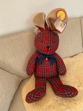Felix, Die Spiegelburg, Stoffhase, rot kariert mit blauer Schleife (ca. 85 cm)