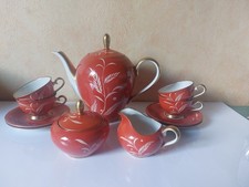 Waldershof Bavaria Porzellan Service Handarbeit, Goldrand, Vintage 1950er Jahre 