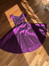 Ungetragenes Talbot Runhof Kleid Aubergine Lila Seidenmischung Gr. 6 / 36