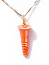 Charm Bettelarmband Korallen Schraube Charivari Anhänger 18K 750 Gold um 1950