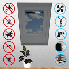 Dachfenster Insektenschutz Fliegengitter Reißverschluss kein Bohren kein Sägen