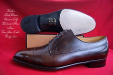 John Lobb UK 9 E Haddon Dark Brown Museum Calf Prestige Balmoral Dress Shoes