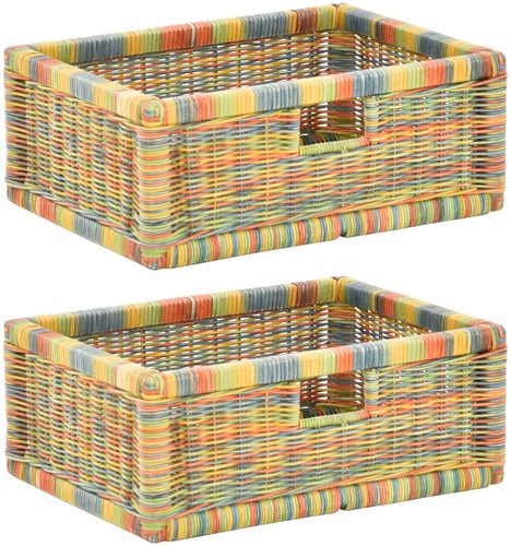 Set regalkorb mit - set/2, holzrahmen