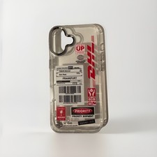 DHL Design Case für iPhone 17 – Transparent TPU Hülle – Versandetikett Look