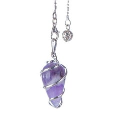 Berk Esoterik - Spiral Pendel Amethyst - Messing & versilbert