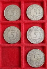 Silbermünzen 5 stück - 5,