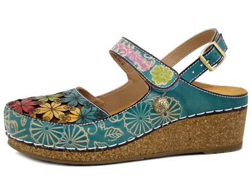 Damen sabot leder blau - damen,