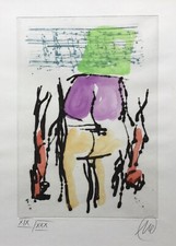 Markus Lüpertz Kaltnadel aquarelliert nummeriert XlX/XXX signiert