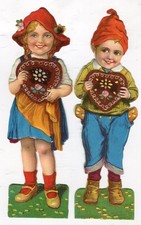Glanzbilder Oblaten scrap die cut  Lebkuchen-Kinder  von  L&B  33684  16 cm