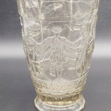 alte Glasvase Pressglas Relief
