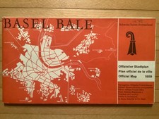 Landkarte Stadtplan Basel von 1959 Maßstab 1:12500
