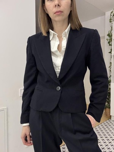 Women escada blazer navy wool - women,