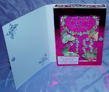 XL Grußkarte Glückwunschkarte zum 18. Geburtstag als Buchgeschenkkarte pink Töne