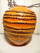 Vase,Bodenvase,Carstens Tonnieshof,orange,Fat Lava,70er,retro,Popart