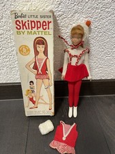 Mattel Barbie :  60s Skipper With Box STOCK NO. 0950 (Redhead) In Schlittschuh