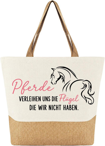 Pferde stofftasche groß mit - stofftasche,
