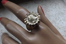 Toller alter eleganter Ring vergoldet "VICTORIA DEI GRA BRITT REGINA"   RG 54